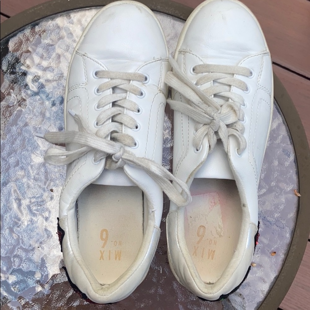 White sneakers with flowers